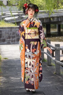 染分け笹に草花文