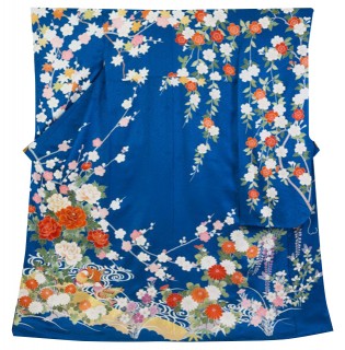 牡丹に枝垂れ草花