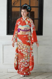 松取りに小花文様