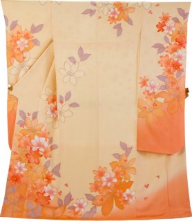 洋花に裾ぼかし
