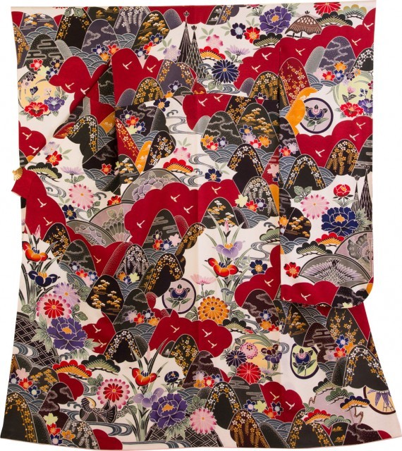 京紅型　山取り草花2