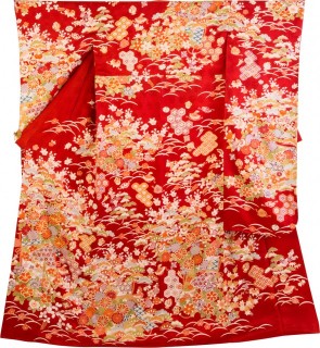 几帳に草花文様