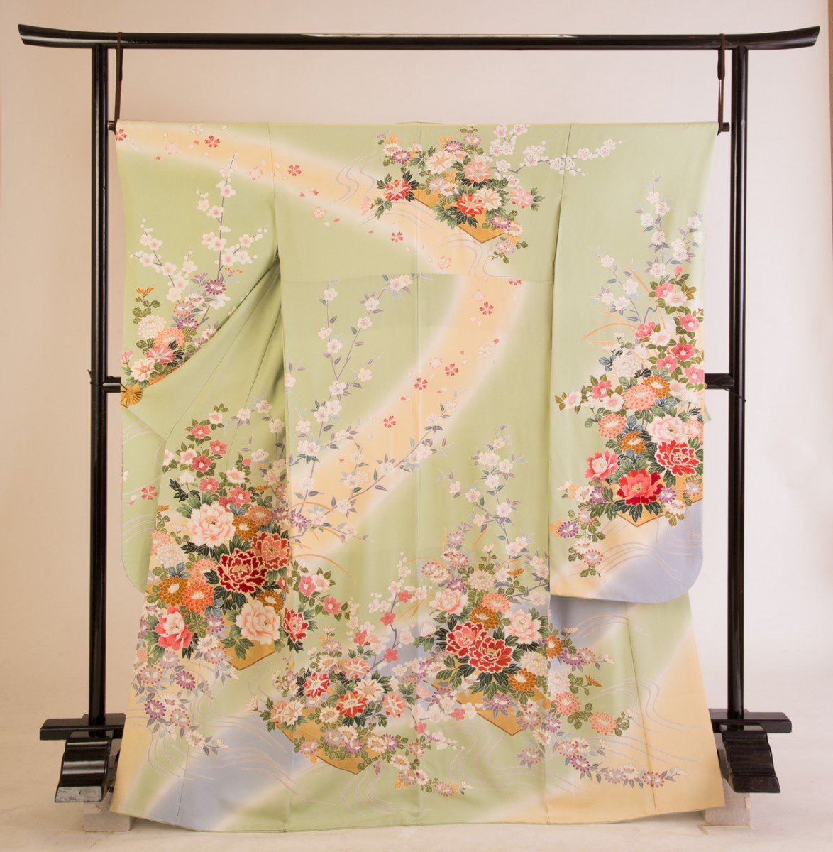 牡丹草花に流水暈し2
