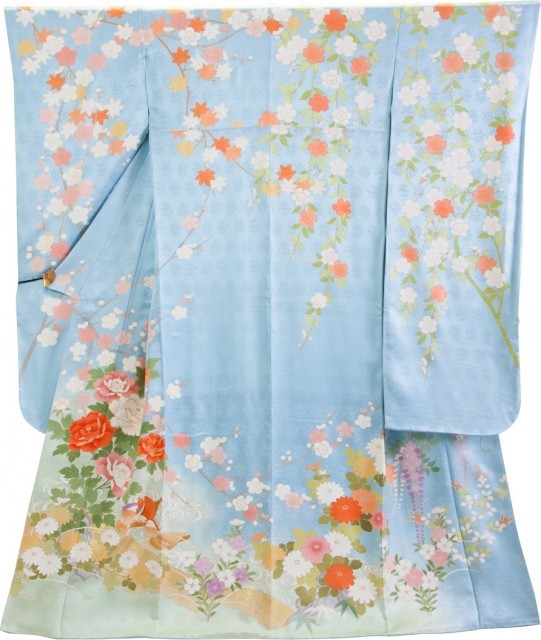 牡丹草花に枝垂れ桜小花2