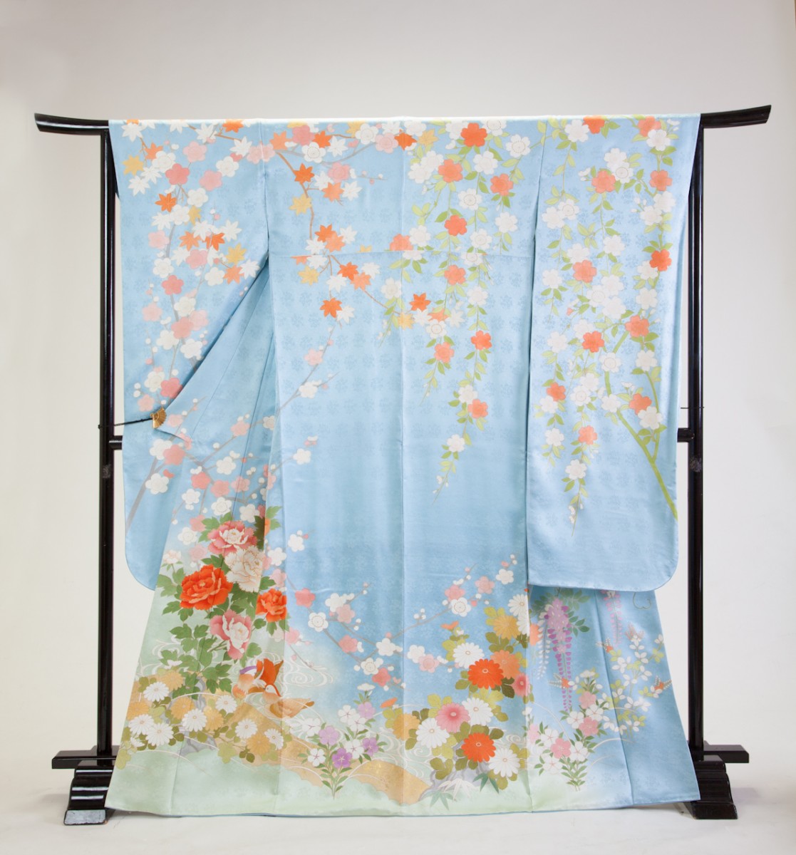 牡丹草花に枝垂れ桜小花3