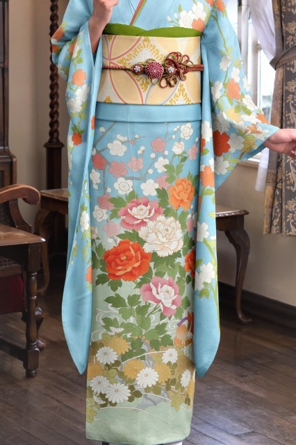 牡丹草花に枝垂れ桜小花4